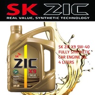 SK ZIC X9 5W-40 Fully Synthetic Car Engine Oil 4 Liters