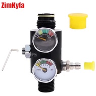 ABOL Dual Gauge Adjustable HPA Regulator Pneumatic Air Valve Fill Station Regulated Output 0 to 3000