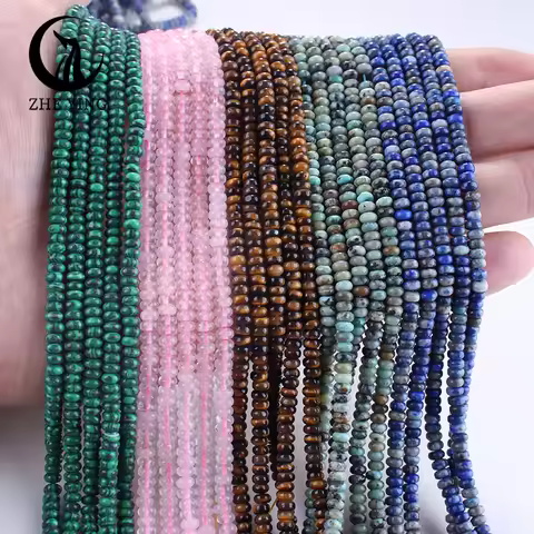 Zhe Ying 2x4mm Abacus Beads Loose Natural Amazonite Turquoise Sodalite Gemstone Beads For DIY Neckla