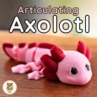 Cute Articulating Axolotl Fidget Toy Keychain