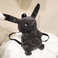 2022 New Pokemon Plush Backpack Black Kawaii Fashion Student Design Bags for Children Smile Park Pik