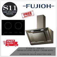 FUJIOH SC-2090 R/V  900MM INCLINED DESIGN COOKER HOOD  +  FUJIOH FH-ID5120 INDUCTION HOB BUNDLE DEAL FREE TIGER RICE COOKER w T&amp;C*