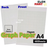 Graph Paper A4 70gsm 48sheets 2mm Square Kertas Graf