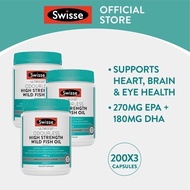 [Triple Pack] Swisse Ultiboost High Strength Odourless Wild Fish Oil 1500Mg 200 Caps