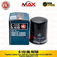C-113 Vic Oil Filter for Toyota Camry 2.4 ( 2AZ-FE ) Toyora Rav-4 2.4 ( 2AZ-FE ) Toyota Alphard Toyo
