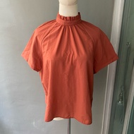 USED Beams Heart oversized brown top
