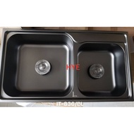 Kitchen Sink Double Bowl / Nano Black or Nano Silver