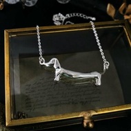 小臘腸狗項鍊 純銀項鍊 手工精緻質感 寵物 dachshund 臘腸狗