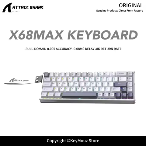 X68MAX ATTACK SHARK High-Performance Magnetic Switch Gaming Keyboard 8KHz Wired for Pro Esport 0.005