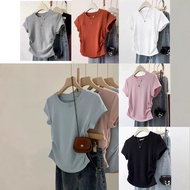 AURI Round Neck Genuine Fabric Short Sleeve Women's T-Shirt - 2026 Summer New Style Slimmer Fit Vers