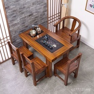 Chinese Retro Tea Art Table Furniture Solid Wood Tea Table Kung Fu Tea Table Chair Tea Table Combina