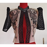 Quality Filipiñana Bolero Crop top with Black Embroidery