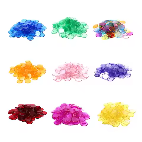 {FR}100pcs 19mm Poker Chips Count Bingo Chips Bingo Game Cards Plastic for Games.