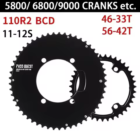 PASS QUEST 110 bcd chainring road bike 2X Narrow wide with bolts Chain ring for Shimano dura ace 900