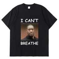 S-5XL New Oversized T-shirt Casual Short Sleeve Cotton I Cant Breathe George Floyd White Summer Fash