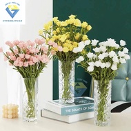 Cylindrical diamond glass vase 19.5cm high / high quality cylindrical flower arrangement / glass flo