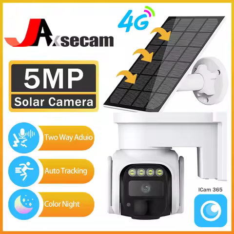 ICam 365 Intelligent 5MP 4G SIM Card Outdoor Security protection Solar PTZ IP Camera Energy Battery 
