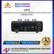 BEHRINGER U-PHORIA UM2 Audiophile 2x2 USB Audio Interface with XENYX Mic Preamplifier