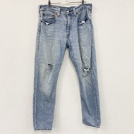 Levi's 502 牛仔褲/做舊牛仔褲，拉鍊門襟，靛藍色，W34 碼，古著。