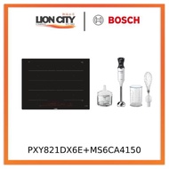 Bosch PXY821DX6E Series 8 Induction hob 80 cm Black + MS6CA4150 Hand blender ErgoMixx 800 W White, anthracite