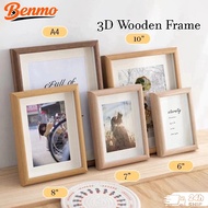 4R 6R A4 3D Hollow Photo Frame Wooden Frame Wall Hanging Solid Wood Picture Frame Deco