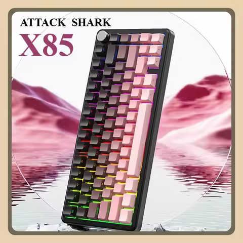 Attack Shark X85 Mechanical Keyboard RGB 3 Mode Wireless Bluetooth Hot-Swappable Sideway Keycaps Gam