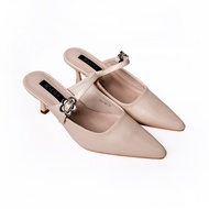 Seira - Glory Heels รองเท้าส้นสูง 2 นิ้ว หัวแหลม อะไหล่โลหะรูปดอกไม้ สีเงิน