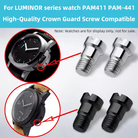 Crown Guard Set for Panerai Luminor PAM441 PAM111 Replacement Side Ear Screw Kit High-Quality Case P