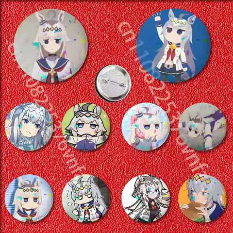 Oguri U-Umamusume Cap Badge Creative printing patterns Brooch for Bag Clothes Hat Decor Jewelry Acce