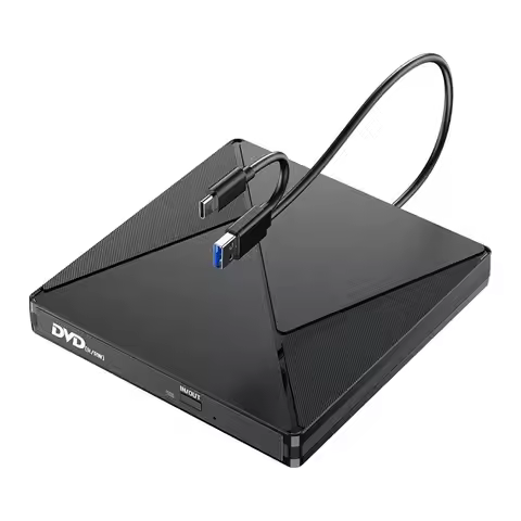 B63B-External CD/DVD Drive,Portable DVD Reader Writer ROM Drive,CD Burner External Disk Drive For La