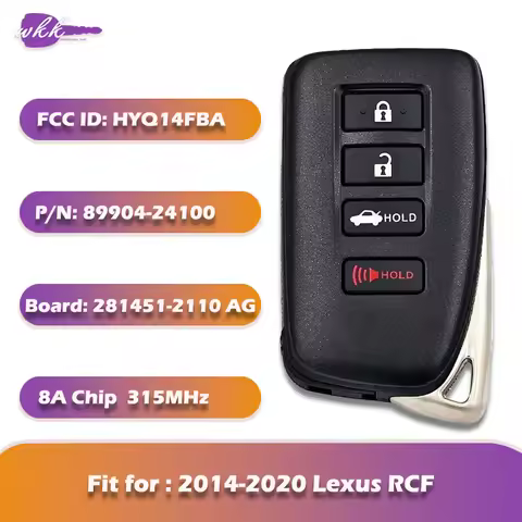 WKK Car Remote Key for 2014-2020 Lexus RCF 89904-24100 FCC HYQ14FBA Board 2110 315MHz with 8A Chip S