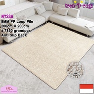 Tren-D-rugs Karpet kotak persegi permadani estetik polos bulu alas anti slip 200 cm x 200 cm modern 