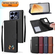 Flip Case Leather Infinix Note 40 Pro Casing Leather Wallet Open Close