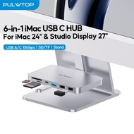 PULWTOP iMac USB HUB iMac Accessories with USB A/C 10Gbps USB A 2.0 SD/TF for iMac 24 inch and Studi