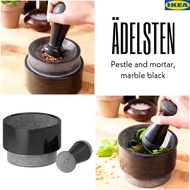 IKEA ÄDELSTEN Pestle and mortar, batu lesung, marble black