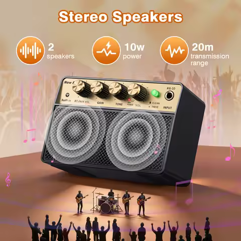 New Bee Mini Guitar Amp 10W Electric Guitar Amplifier Clean Drive Channel 3.5mm Headphone/AUX Jack 6