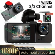 WIFI APP Video Recorder 2/ 3 Channel 1080P Car DVR Night Vision Dash Cam for Car Camera 3ways Rearvi