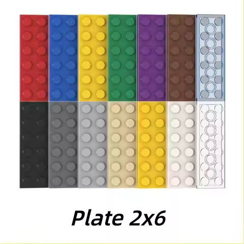 55PCS PLATE 2x6 Dots Compatible With 3795 Plate MOC Self-Locking Bricks Building Blocks Toys Accesso
