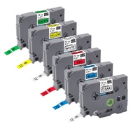 6PCS 12Mm TZe131 TZe231 TZe431 TZe531 TZe631 TZe731 Lableing Tapes for Brother P