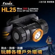 丹大戶外【Fenix】HL25 XP-G2 FENIX HL25 三防頭燈(光杯) LED燈 附原廠AAA*3電池