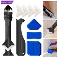 LOVETOUCH 5Pcs 5-in-1 Caulking Tool Sealant Finishing Tool Caulk Remover & Glass Glue Angle Silicone