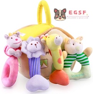 4 Plush Baby Soft Rattle Toys Hand Grab Sensory Shaker Farm Stuffed Animal Set Infant Easter Basket 