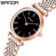 SANDA Ladies Watch Female Simple Steel Belt Waterproof Quartz Watch Top Brand Luxury Casual Clock Ladies Wrist Watch
