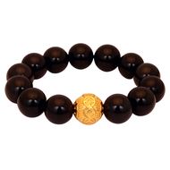 TAKA Jewellery 999 Pure Gold Ball With Beads Bracelet