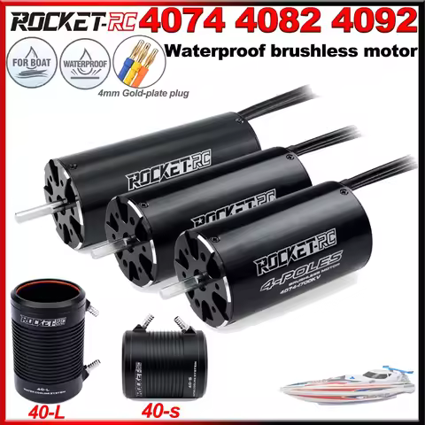 ROCKET 4074 4082 4092 Brushless Waterproof Motor 1900KV 1600KV 1520KV 1250KV 2250KV 1700KV Water Coo