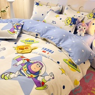 Bedsheet Set: Toy Story Theme - 4-Piece Washable Cotton for Twin Bed