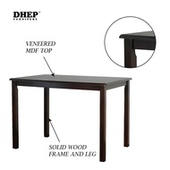[DHEP Furniture] 4 Seater MDF Table Top and Full Solid Wood Legs Dining Table (110x70 cm))
