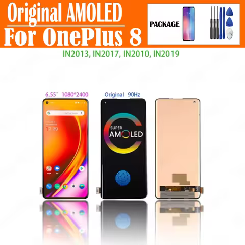 Original Amoled For Oneplus 8 Oneplus8 IN2013, IN2017, IN2010, IN2019 Lcd Display Touch Screen Digit