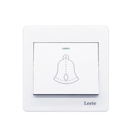 Wireless door bell Waterproof door bell Litai Switch Type 86 Concealed Doorbell Self-Reset Electric Bell Button 220V Wired Household Hotel Wall Panel