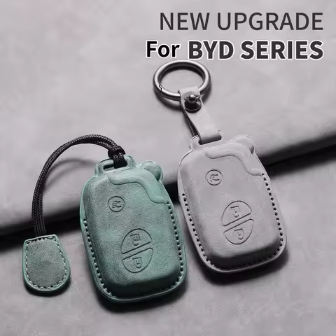 For BYD S6 F3 L3 M6 F0 G3 S7 E6 G3R Leather Car Key Case Cover Car Remote Keychain Shell Fob Anti-sc